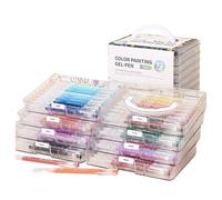 Stylos à encre gel - Marqueurs artisanaux - Grande capacité d'écriture lisse avec boîte de rangement pour , filles, femmes, hommes, dessins, gribouillages, scrapbooking