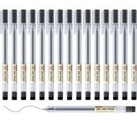 Stylos À Encre Gel Noire, Lot De 15 Stylos À Bille À Encre Gel Noire Extra Fine De 0,38mm, Stylo Noir Pour Bureau, Ecole, Ecriture Et Examen