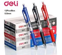 Stylos À Gel À Pression Manuelle 0.5mm, 12 Pièces/Boîte, Noir, Rouge, Bleu, Pour École, Enseignant, Bureau, Fournitures De Papeterie, Cadeau