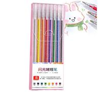 Stylos à gel pailleté - Ensemble de marqueurs scintillants, marqueurs pailletés, outils d'écriture colorés | Cartes de scrapbooking, journal, livres de coloriage, gribouillage, dessin, activités artis