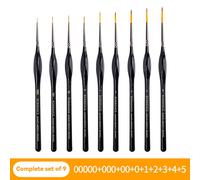 Stylos À Ligne À Crochet Super Fin,Stylo De Peinture Pour Cheveux En Nylon,Ensemble De Pinceaux De Dessin Pour Contour De Détail,Fournitures D'art Pour Peinture À L'aquarelle - Type M-9pcs