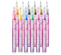 Stylos à ongles, 12 couleurs stylos en gel pour le dessin et la décoration, outils de manucure portable pour les pratiquer l'utilisation du salon, conception des ongles pour les femmes profess