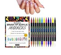 Stylos à Ongles | 12 Pièces Outils De Manucure Double Extrémité | Stylo À Pointiller Pour Ongles - Pour Débutantes Esthéticiennes Épouses Mères Mariées Élèves Art DIY Maison