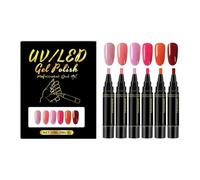 Stylos à ongles | 6 couleurs de marqueurs à pointe fine - Stylos à vernis gel à séchage rapide - pour ongles de doigts, femmes, femmes, mères, hommes, jeunes, débutants, manucure, salon