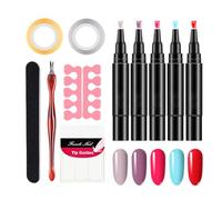 Stylos À Ongles En Gel - Cinq Stylos À Vernis, Kit Complet De Base En Gel | Équipement De Soins Pratiques Pour Studio, Maison, Salle De Bain, Espace Beauté, Vacances, Voyage D'affaires, Étude, Soins C