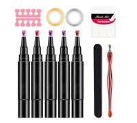 Stylos À Ongles En Gel - Cinq Stylos À Vernis, Kit Complet De Base En Gel | Équipement De Soins Pratiques Pour Studio, Maison, Salle De Bain, Espace Beauté, Vacances, Voyage D'affaires, Étude, Soins C