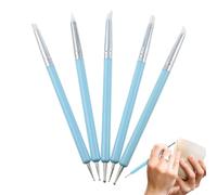 Stylos à ongles - Kit d'outils d'éclaboussures professionnels de 5 pièces | Pinceaux à pointe fine en silicone pour vernis à ongles, détails d'art en gel acrylique, cire