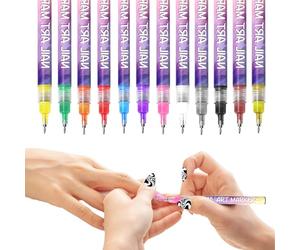 Stylos à Ongles,Marqueur Liner 3D 12 Couleurs | Stylo Acrylique à Pointe Fine pour Design d'Ongles | pour Pratique Quotidienne Fêtes Mariage Noël Anniversaire Femmes Débutantes