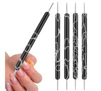 Stylos à ongles - Pointe en acier inoxydable à double extrémité - Pour la décoration des ongles, pour les amateurs, les femmes, les petites amies, les professionnels, le salon à domicile, le studio et