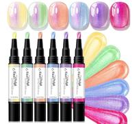 Stylos à ongles polarisants à paillettes pour manucure | Ensemble de stylos de peinture à ongles pour la maison, le salon, les fêtes, les voyages, les séances photo, les mariages