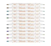 Stylos À Peinture Pour Ongles - 12 Couleurs Marqueurs À Double Pointe Pour Dessin - Imperméables Stylos à Dessin pour Ongles à Double Pointe - Pour DIY Femmes Dame Mère Débutant Manucure Salon