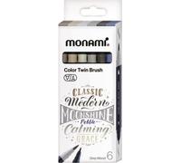 Stylos à pointe brosse double face Color Twin Brush Grey Mood 6 couleurs