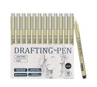 Stylos à pointe fine pour l'art - Stylos multiligneurs à encre étanche, fournitures de dessin pour planificateur, agenda, calendrier, journal, prise de notes, croquis, école, manga, écriture