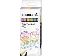 Stylos à pointe pastel Color Twin Brush Dessert 6 couleurs