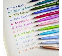 Stylos À Pointe Souple Et Flexible,24 Couleurs Disponibles,Nouvelle Brosse De Couleur Pastel Pour Le Lettrage - Type 12pcs Paste Color