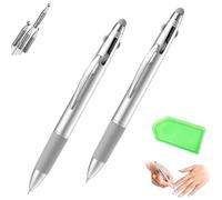 Stylos À Pointiller Pour Ongles, Outils De Pointillage, Stylo Nail Art, Outil De Conception De Stylo De Forage 5 En 1 Pour La Peinture Avec Marquage De Taille Et Tête De Pression(2PCS)