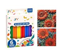 Stylos à popcorn - 6 couleurs amusantes - Fournitures de coloriage magiques | Stylo à bulles impression 3D pour étudiants, adultes, albums photo, cartes de vœux, travaux manuels, invitations