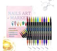 Stylos À Vernis | 12 Couleurs à Double Pointe pour le Dessin d'Ongles | Marqueurs Pour Peinture D'Ongles Avec Séchage Rapide | Pour Femmes Filles Fêtes Noël Anniversaire Soirée Salon