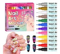 Stylos À Vernis À Ongles 12 Couleurs Marqueurs À Pointe Fine Pour Doodle | Stylos Vernis à Ongles Séchage Pour DIY Journal, Femmes, Hommes, , Débutant, Manucure, Salon