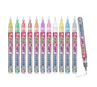 Stylos à Vernis à Ongles,12 Couleurs Marqueurs d'Art d'Ongle Faites-le Vous-Même Outils - Stylos de Dessin pour Ongles - pour les Femmes les Filles l'Épouse la Petite Amie la Fille les Vacances Noël A