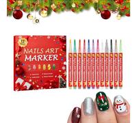 Stylos à Vernis à Ongles 12 Couleurs Stylos à Vernis de Noël | Marqueurs Pour Pointillage Pour Fête, Soirée, Mariage, Réunion, Tenue Formelle Ou Décontractée, Maison, Salon, Manucure,