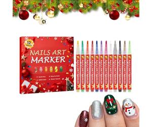 Stylos à Vernis à Ongles 12 Couleurs Stylos à Vernis de Noël | Marqueurs Pour Pointillage Pour Fête, Soirée, Mariage, Réunion, Tenue Formelle Ou Décontractée, Maison, Salon, Manucure,