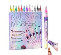Stylos à vernis à ongles - 12 pièces, outils à séchage rapide, marqueurs pour manucure sûres pour, 3D pour graffitis, design des ongles vivants pour fêtes en salon