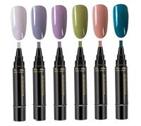 Stylos à vernis à ongles, 6 couleurs, séchage rapide, haute brillance, longue durée, cadeaux pour femmes, 6 pièces