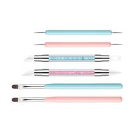 Stylos À Vernis À Ongles,6 Pièces Pinceaux Liner Pour Gel À Vernis Et Stylo Design - Pinceau à Double Pointe pour Détails et Lignes Kit de Modelage Manucure pour Femmes Filles et Débutantes