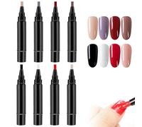 Stylos à vernis à ongles, 8 pièces, stylos gel pour vernis ongles - Ensemble de manucure DIY 8 couleurs pour usage domestique et en salon -