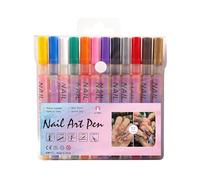 Stylos à vernis à ongles, outils de manucure à séchage rapide, 12 couleurs, marqueurs pour dessin et Doodle sur les ongles, pour la maison, les fêtes, la pratique, le quotidien, Noël, les