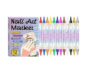 Stylos À Vernis À Ongles : Sélection Artistique Multicolore, Contrôle De Ligne À Double Pointe, Outil De Coloration Pour Applications Fluides, Accessoire De Conception De Beauté Personnelle | Pour L