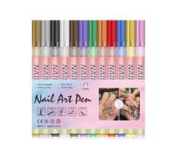 Stylos à vernis gel - 12 couleurs 0,7 mm Stylo à vernis gel 3D - Marqueurs pour le contour des ongles des pieds - Pour la maison et le salon de mariage formel voyage manucure décontractée