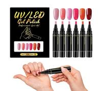 Stylos à Vernis pour Ongles - Marqueurs de Dessin 6 Couleurs à Pointe Fine - Stylos Gel à Séchage Rapide pour les Ongles,Pour DIY Femme Mère Jeunes Débutants Salon Manucure Maison