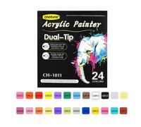 Stylos Acryliques À Pointe Pour Touristes,Marqueurs Pour Bois,Pierre,Peinture Sur Roche,Verre,Surfaces En Céramique,Fournitures De Papeterie Pour Étudiants,36 Couleurs - Type 24 Color Set