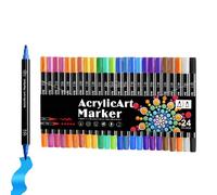 Stylos acryliques multi-surfaces - Stylos de peinture multi-surfaces, acryliques, couleurs multiples | Double pointe de marqueurs colorés pour l'artisanat, peinture roche, bois, toile, pierre, verre
