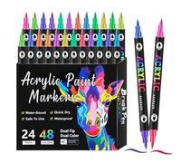 Stylos acryliques pour peinture - Ensemble de stylos de peinture en céramique étanches | Marqueurs permanents résistants à la décoloration - Outils de dessin, fournitures d'artisanat pour papier