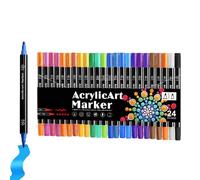 Stylos acryliques pour peinture, marqueurs colorés avec double pointe en plusieurs couleurs - Artisanat - Fournitures artistiques - Marqueurs de couleur créatifs en acrylique pour peinture sur roche