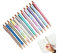 Stylos amusants, stylos amusants pour adultes - Lot de 12 stylos de signature portables Note Prenez des fournitures de papeterie, outils d'écriture à séchage rapide portables pour toute la vie