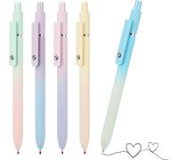 Stylos Bille Noire, 5 Stylos Gel 0,5 Mm, Rétractable, Esthétiques Pour Écol - Pastell