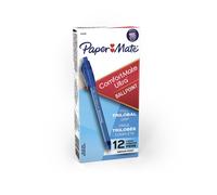 Stylos ? bille r?tractables Paper Mate 6310187 ComfortMate ? pointe moyenne, bleu, 12 unit?s