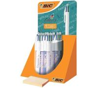 Stylos-Bille Rétractables - BIC - 4 Couleurs Messages - Corps Décorés - Pointe Moyenne - Rechargeable