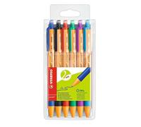 STABILO pointball Noir, Bleu, Vert, Rouge, Turquoise, Violet Stylo à bille rétractable avec clip 6 pièce(s)