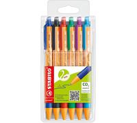 Stylos Bille STABILO Pointball Eco - Écriture Douce, Couleurs Assorties 6 Pack
