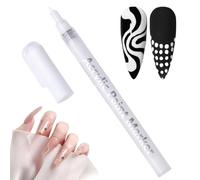 Stylos blancs pour nail art, à séchage rapide, pointe fine pour décoration d'ongles, stylos à vernis à ongles, crayons de blanchiment des ongles pour véritables sous les ongles, stylo de dessin pour