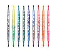 Stylos Body Art 9 Pièces 18 Couleurs Néon Lavable Temporaire à Double