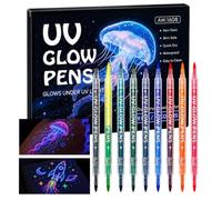 Stylos Body Art 9 Pièces 18 Couleurs Néon Lavable Temporaire à Double