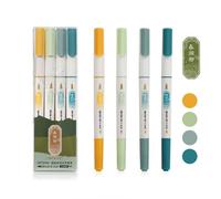 Stylos Colorés À Double Extrémité Peints À La Main Pour Étudiants, Marqueurs D'art D'écriture, Décoration De Journal, Papeterie Kawaii, Bricolage, 4 Pièces/Ensemble