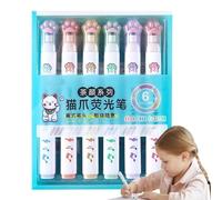 stylos colorés, surligneurs interactifs en forme de patte de chat, séchage rapide, écriture lisse, ensemble de marqueurs multifonctionnels, journaux, scrapbooking, prise de notes, pour l'école