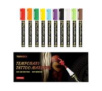 Stylos corporels | 10 couleurs effaçables pour le visage, marqueurs portables pour la peau - pour adolescents et adultes, fête d'anniversaire, cosplay, festival, maquillage, jeu de rôle